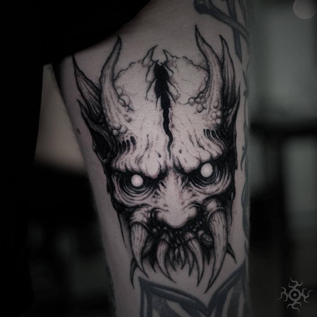 This demon tattoo is different and amazing.