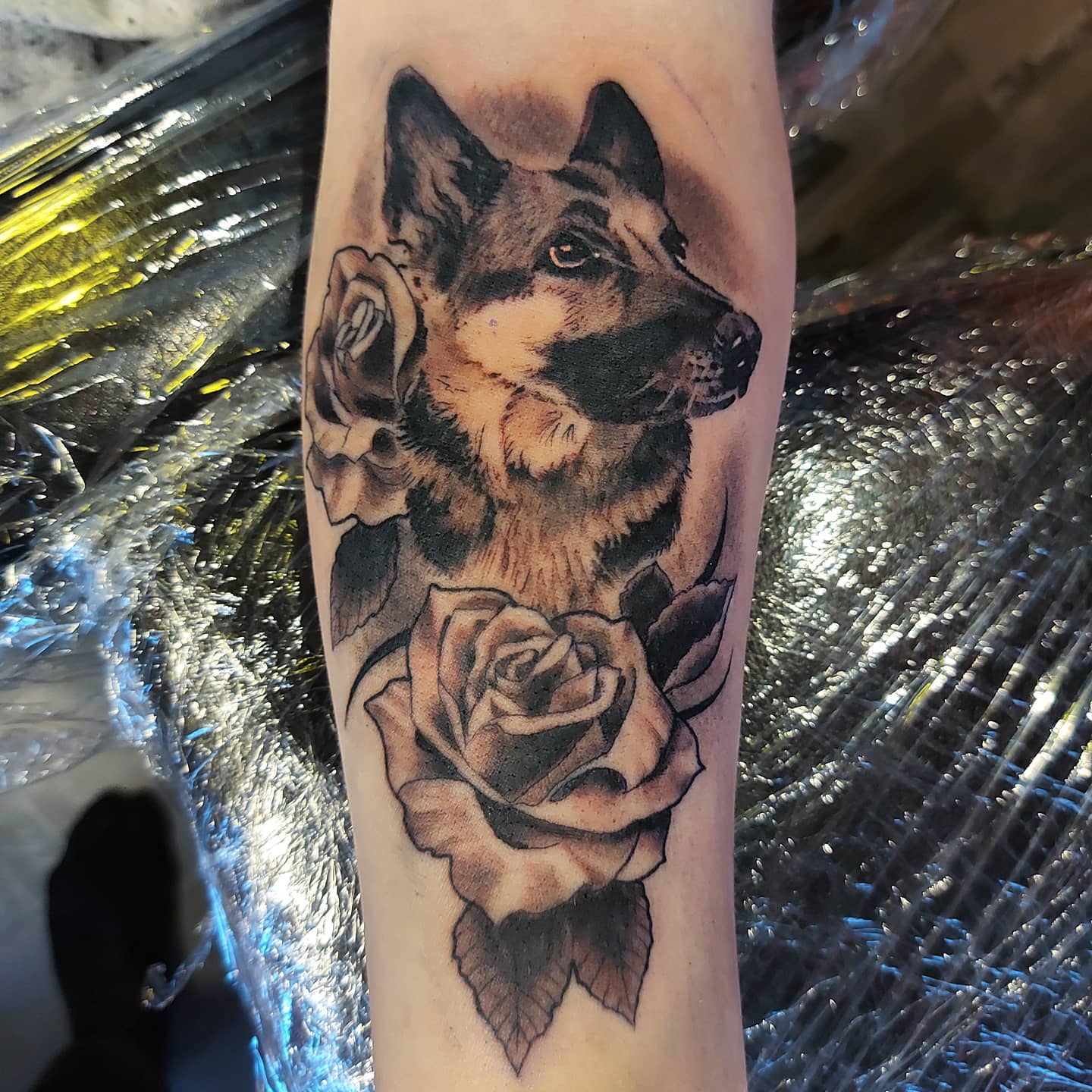 dog ear outline tattoo with flowersTikTok Search