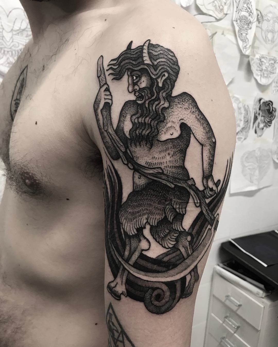 DAMON H TATTOOS on Instagram Progress on a Greek mythology sleeve Im  working on Pegasus and Hercules are healed Zeus is fresh  Done at