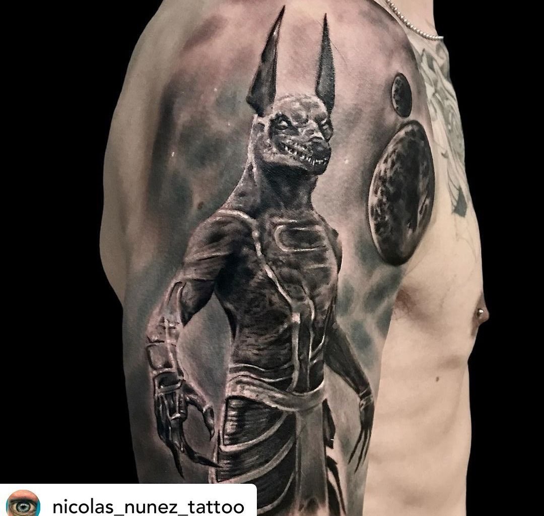 Henrique Fuhrich on Instagram This one was fun Lord Beerus with a small  touch of colour      cattattoo sphynx sphynxcat microrealism  blackandgreytattoo