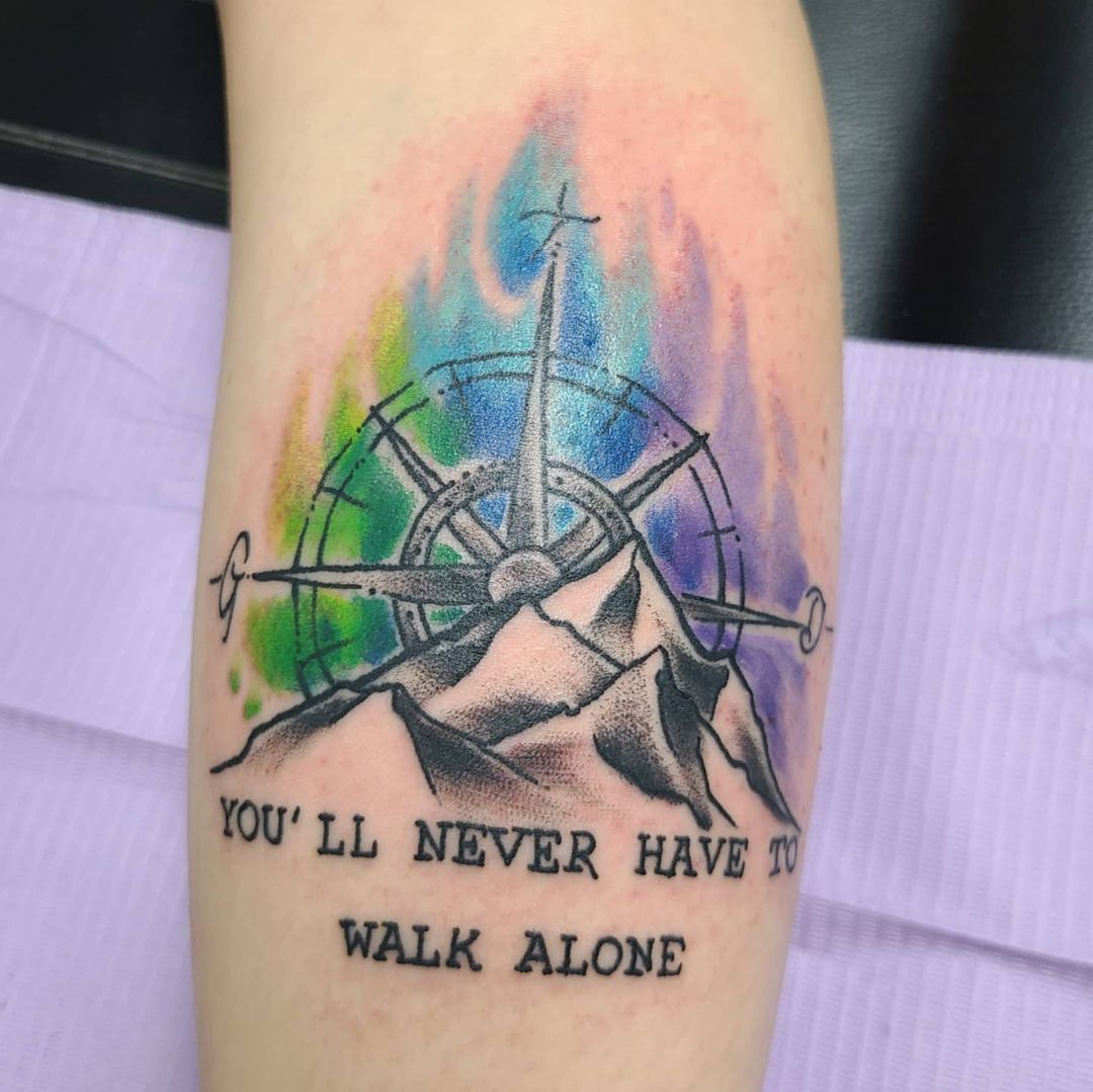 Killer Ink Tattoo  Galaxy stream with a compass rose mountains moon and  stars tattooed on the thigh by Ben here killerinktattoos  killerinktattoosbuford bestofgwinnett tattoos like share comment  repost mountaintattoo compassrosetattoo 