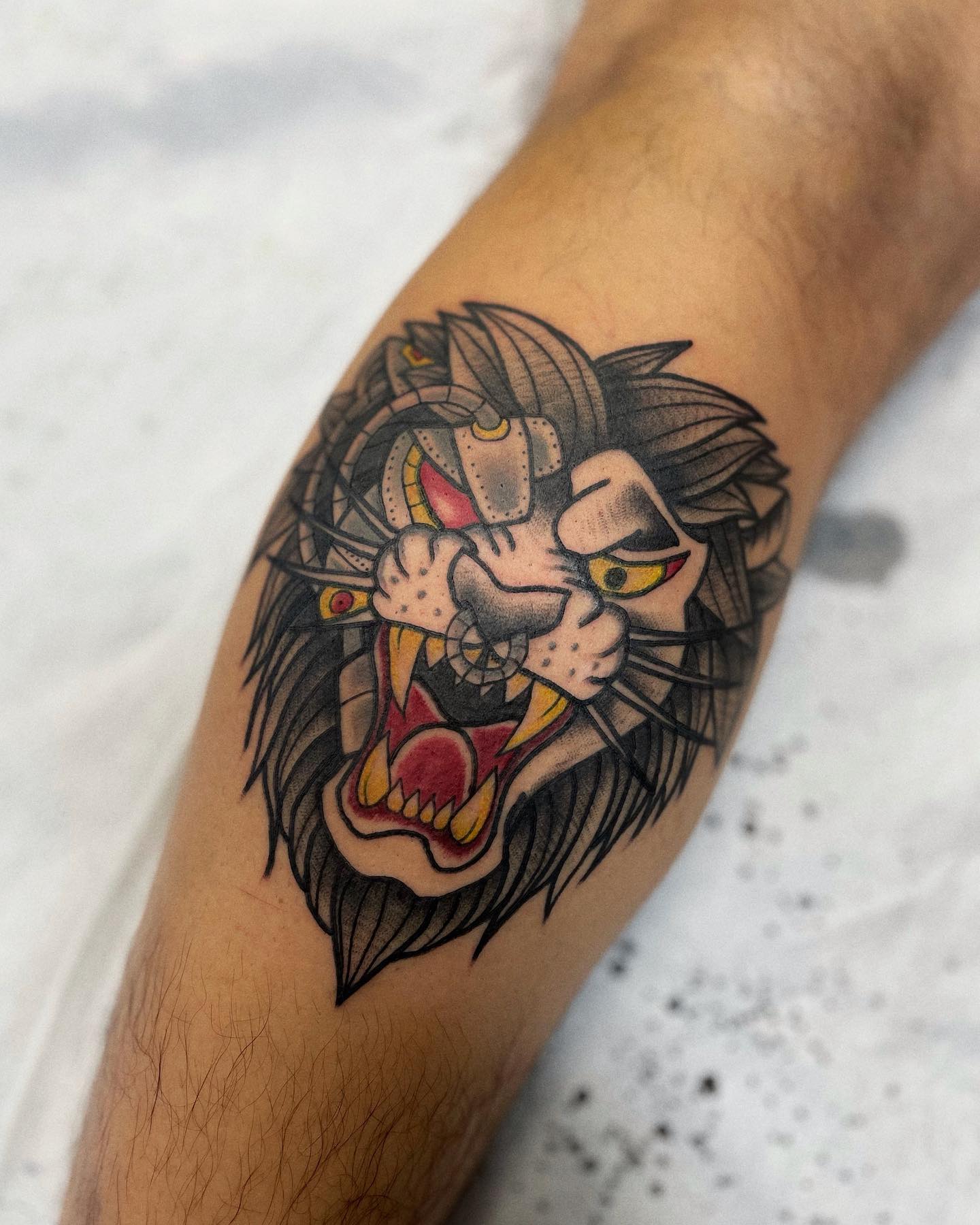 Get a savage lion tattoo on your body to rock.