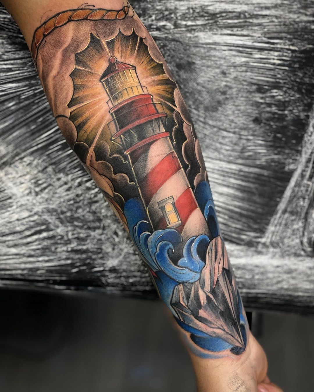 3D Lighthouse tattoo men at theYoucom