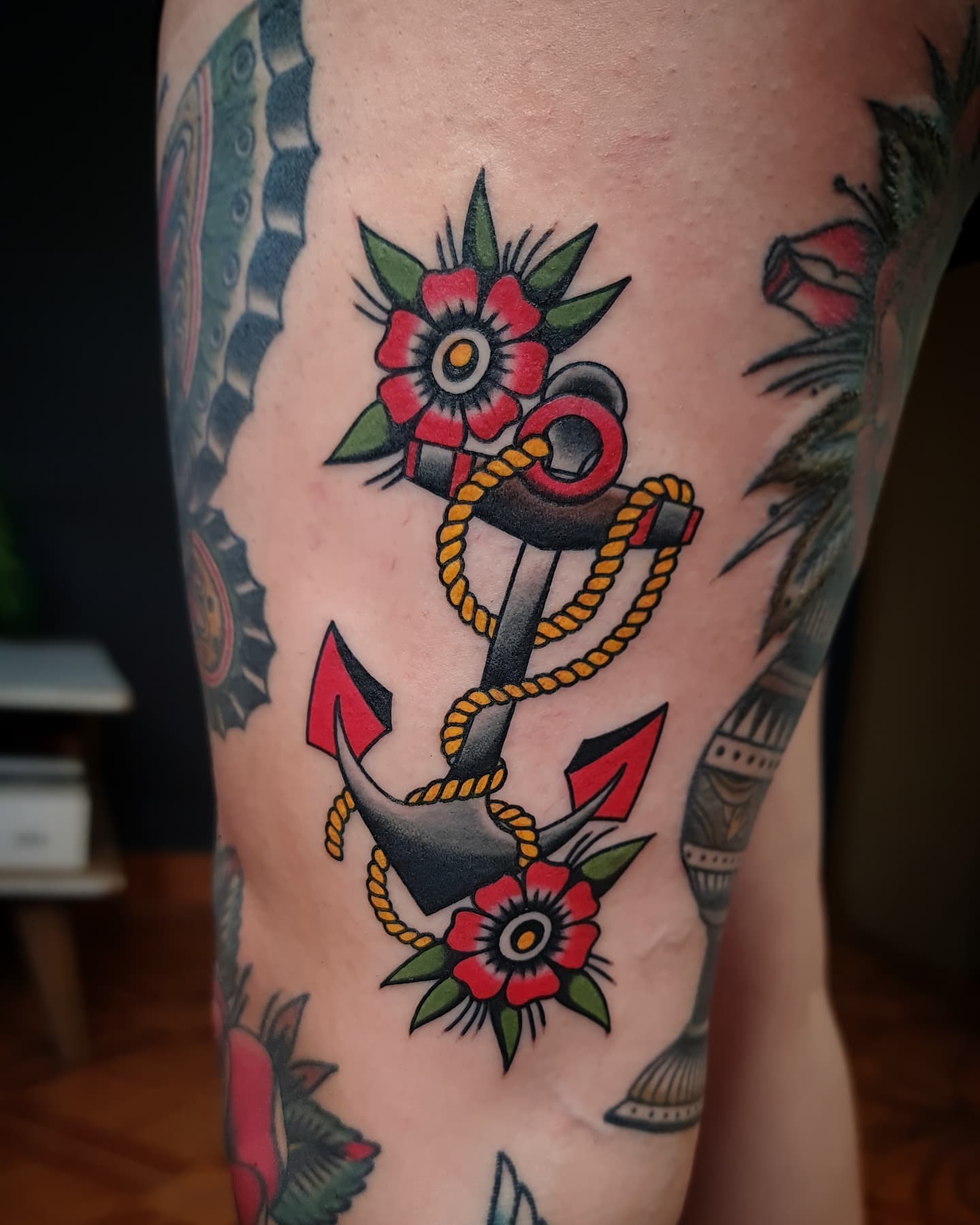 traditional anchor tattoo for women