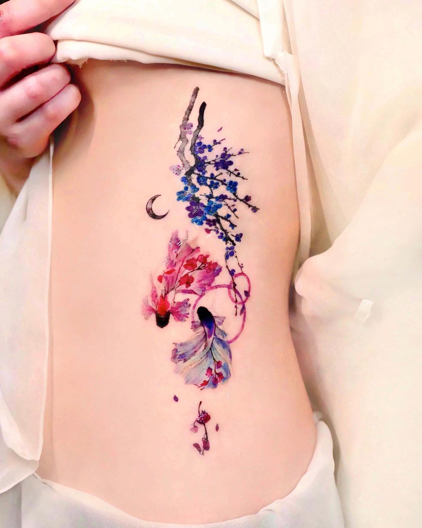 Flower Tattoos : Flower side tattoo – 50 Rib Tattoos for G… | Flickr