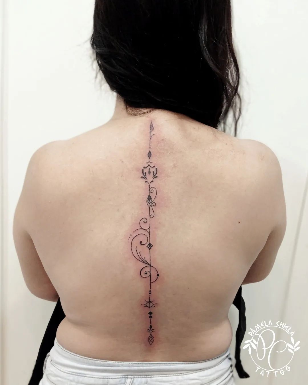 Straight line tattoo by Ann Gilberg  Tattoogridnet