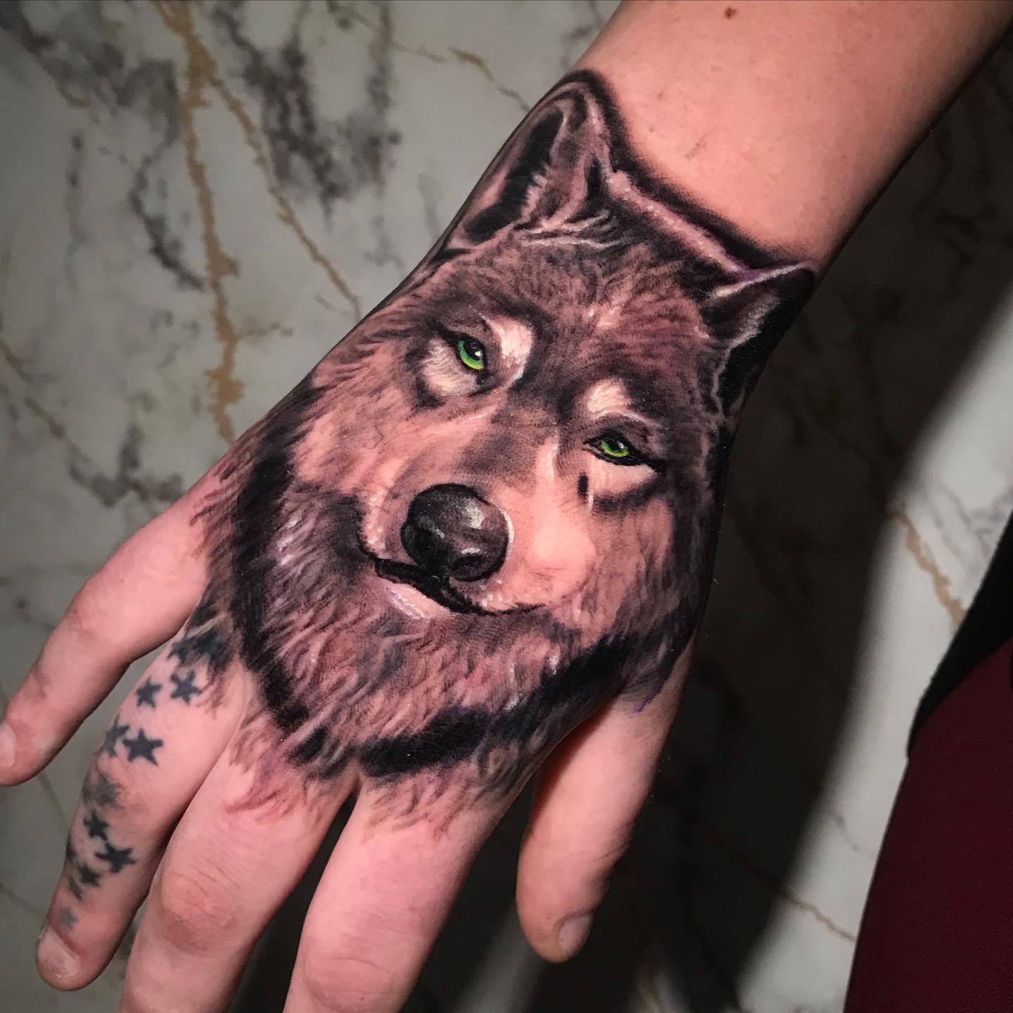 For the ones who are fond of wolves and tattoos. With this design, you can see your tattoo all the time.