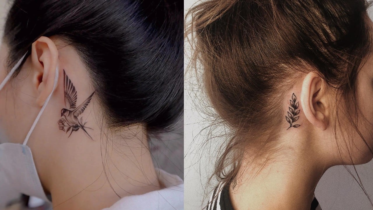 Simple rose tattoo behind her ear girlstattoo simpletat  Flickr
