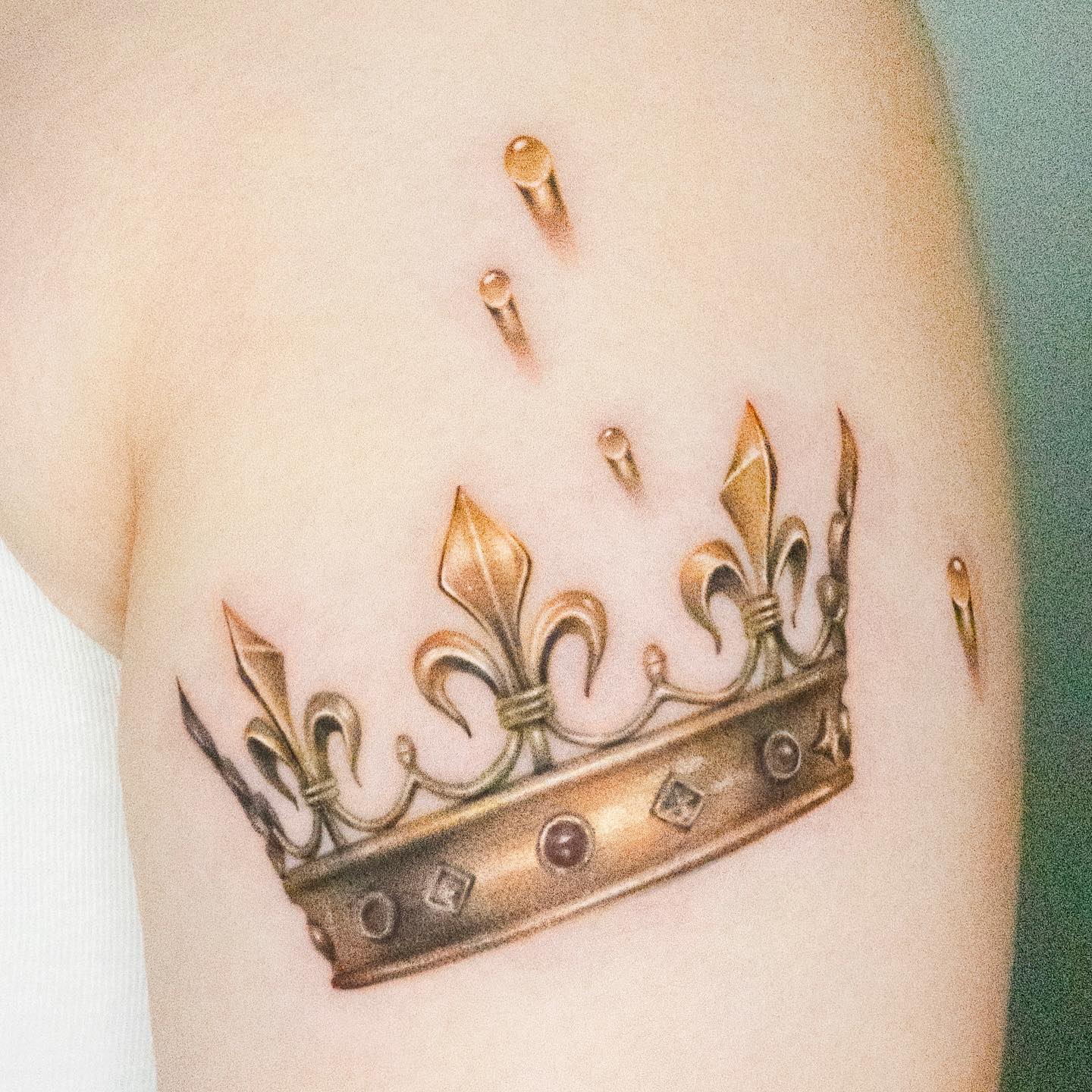 King  Queen Crown Tattoo  Reallooking Temporary Tattoos  SimplyInkedin