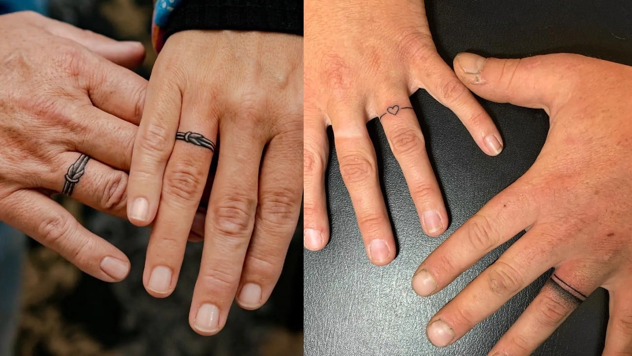 Luchtvaart room Overstijgen 30+ Unisex Wedding Ring Tattoos for Couples - 100 Tattoos