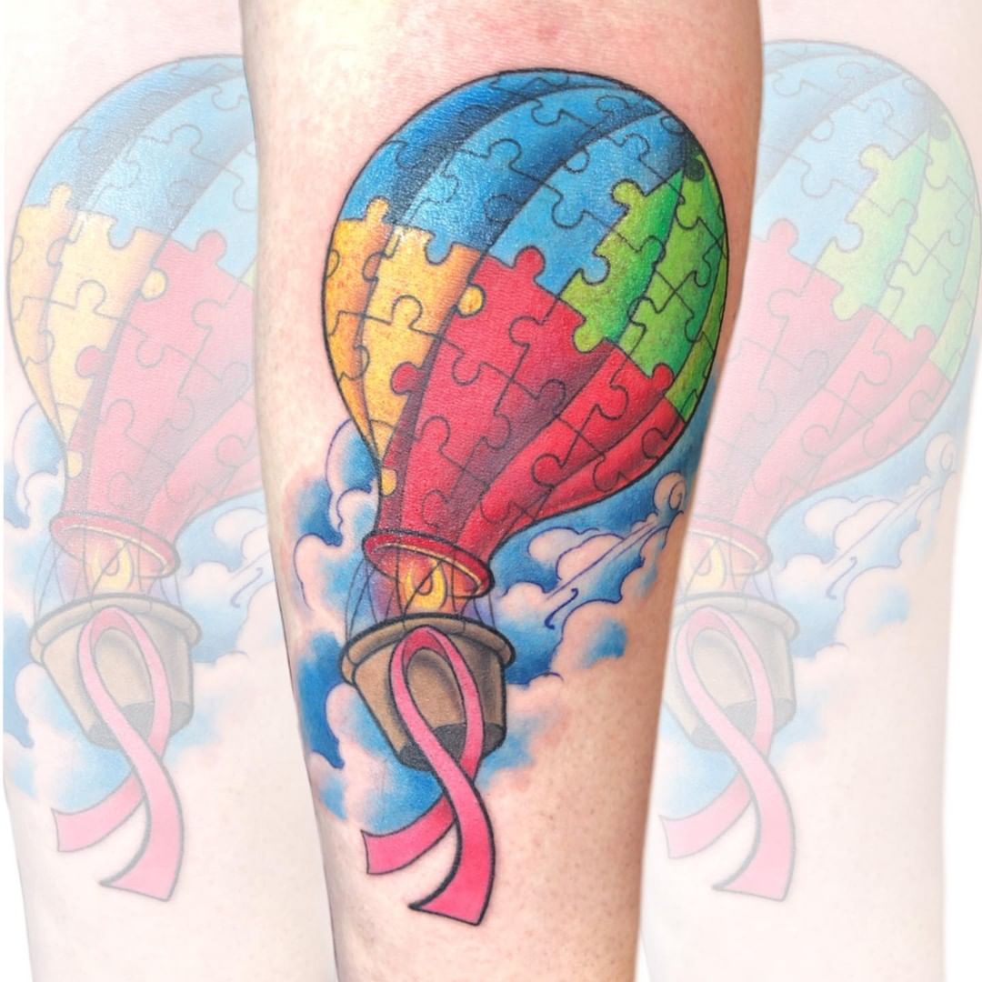 Cool and bright red, this hot air balloon tattoo will show that you’re always ready to connect the pieces and tell your own story while overcoming any obstacles that come your way.