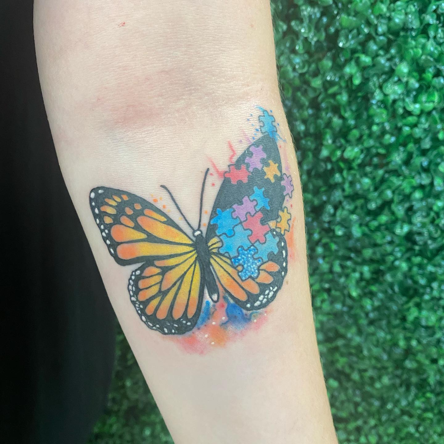 Butterflies symbolize your new beginnings and a positive era. Show off this autism tattoo concept and know that it is a personal yet gorgeous piece to go for.
