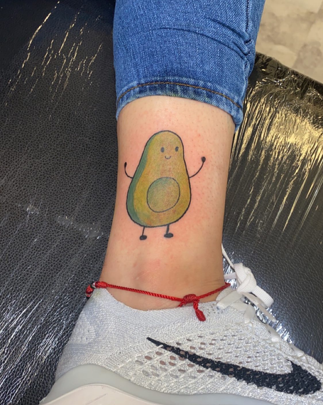 Your next ankle tattoo can be fun and funky! Why stay so serious?! This avocado design will show that you’re a quirky person and someone who likes to laugh and goof around at all times.
