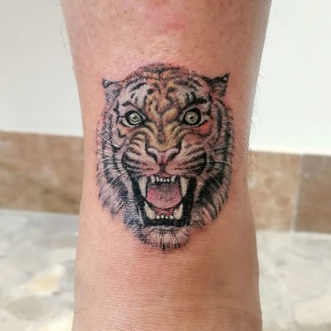 Tiger tattoos can symbolize your inner scary side and your dominance. If you’re a fan of animals in general and you tend to go for loud and bold ink, consider this ankle design.