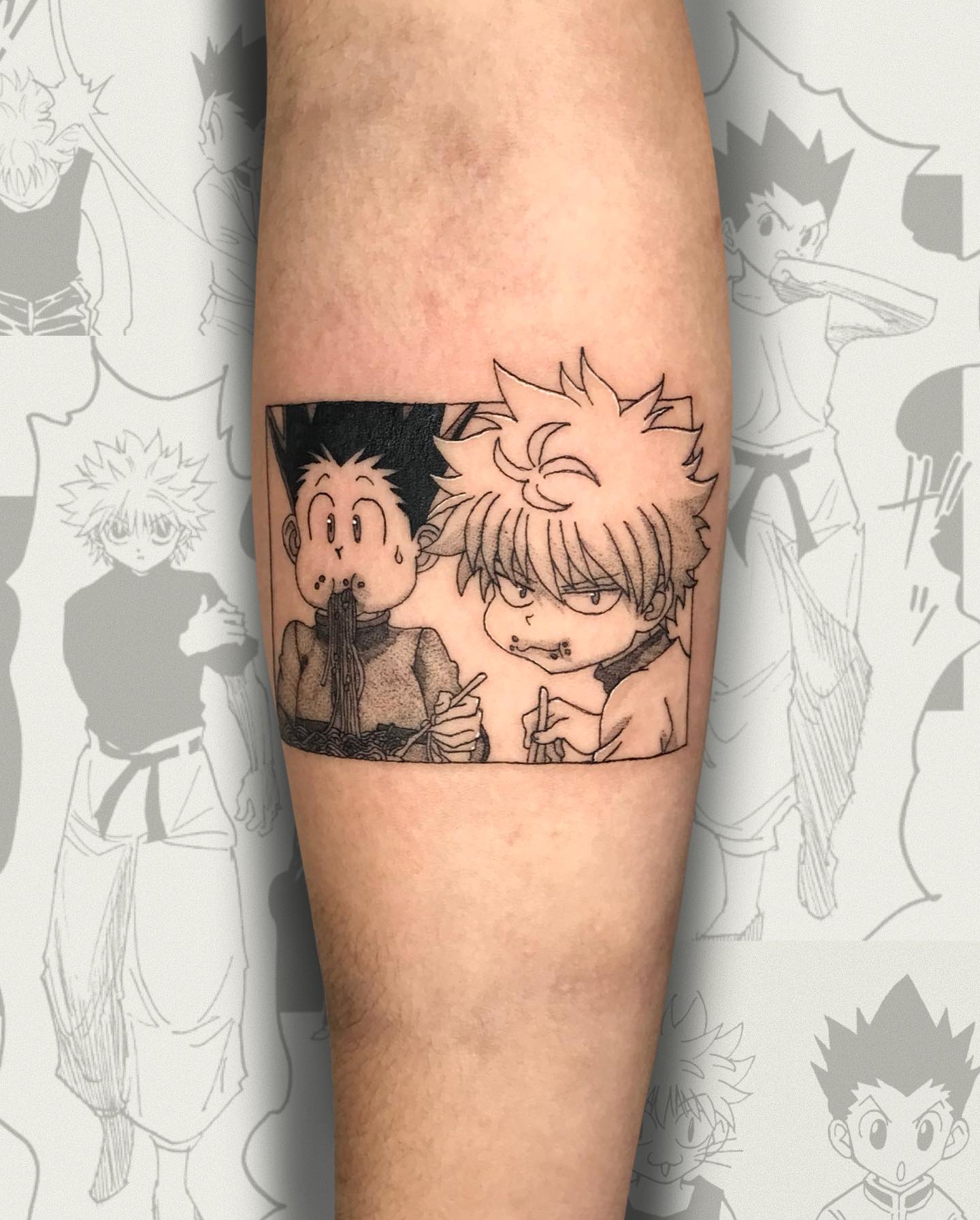 1ANIME TATTOO PAGE on Instagram gon and killua tattoos done by  cooieeinks To submit your work use the tag animemasterink And dont  forget to share our page