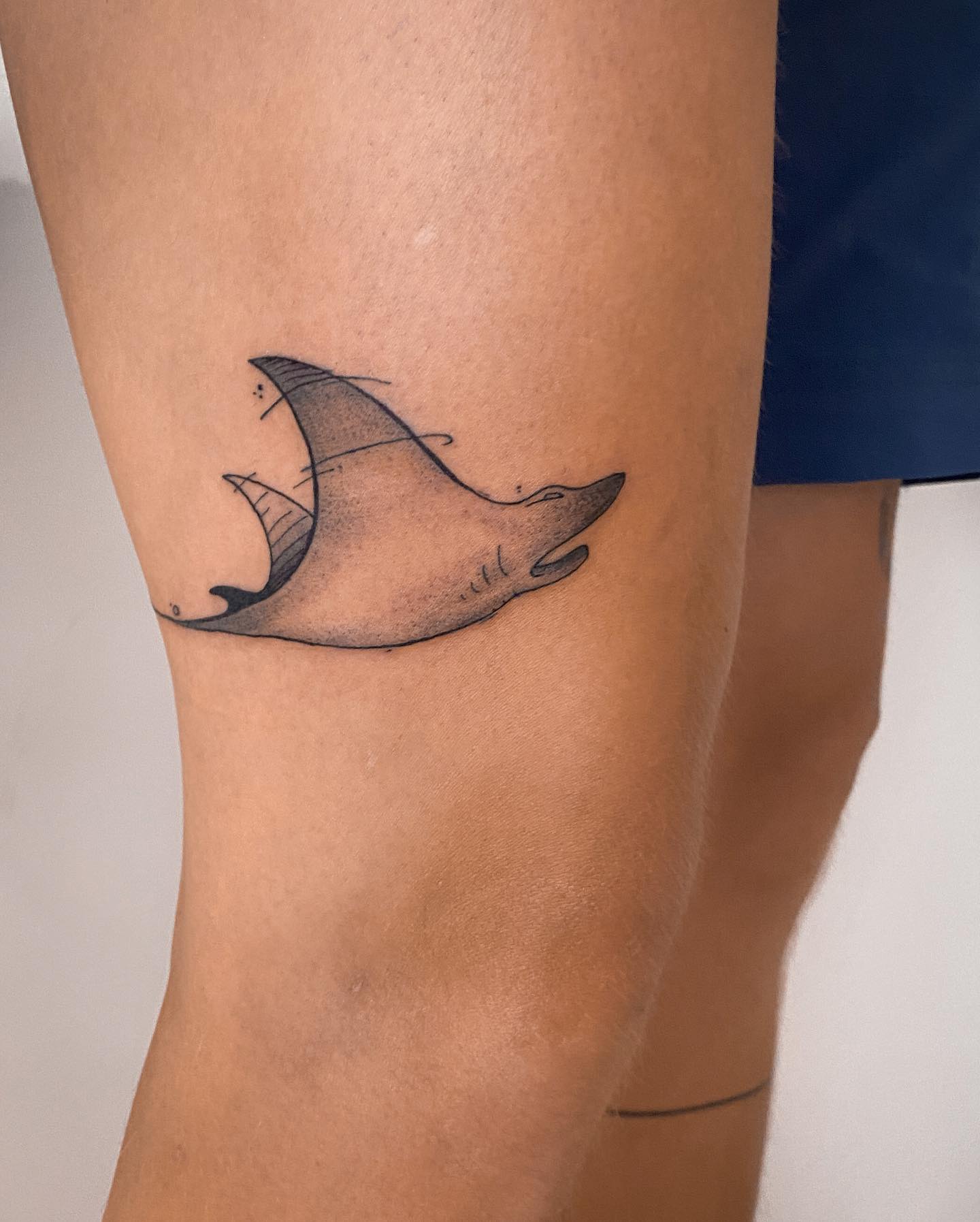 Stingrays are often a sign of renewal, your power to fight, and your will to go through any sticky situations that may come your way. If you’re into smaller knee tattoos and you fancy a black and white print, consider this side knee tattoo.