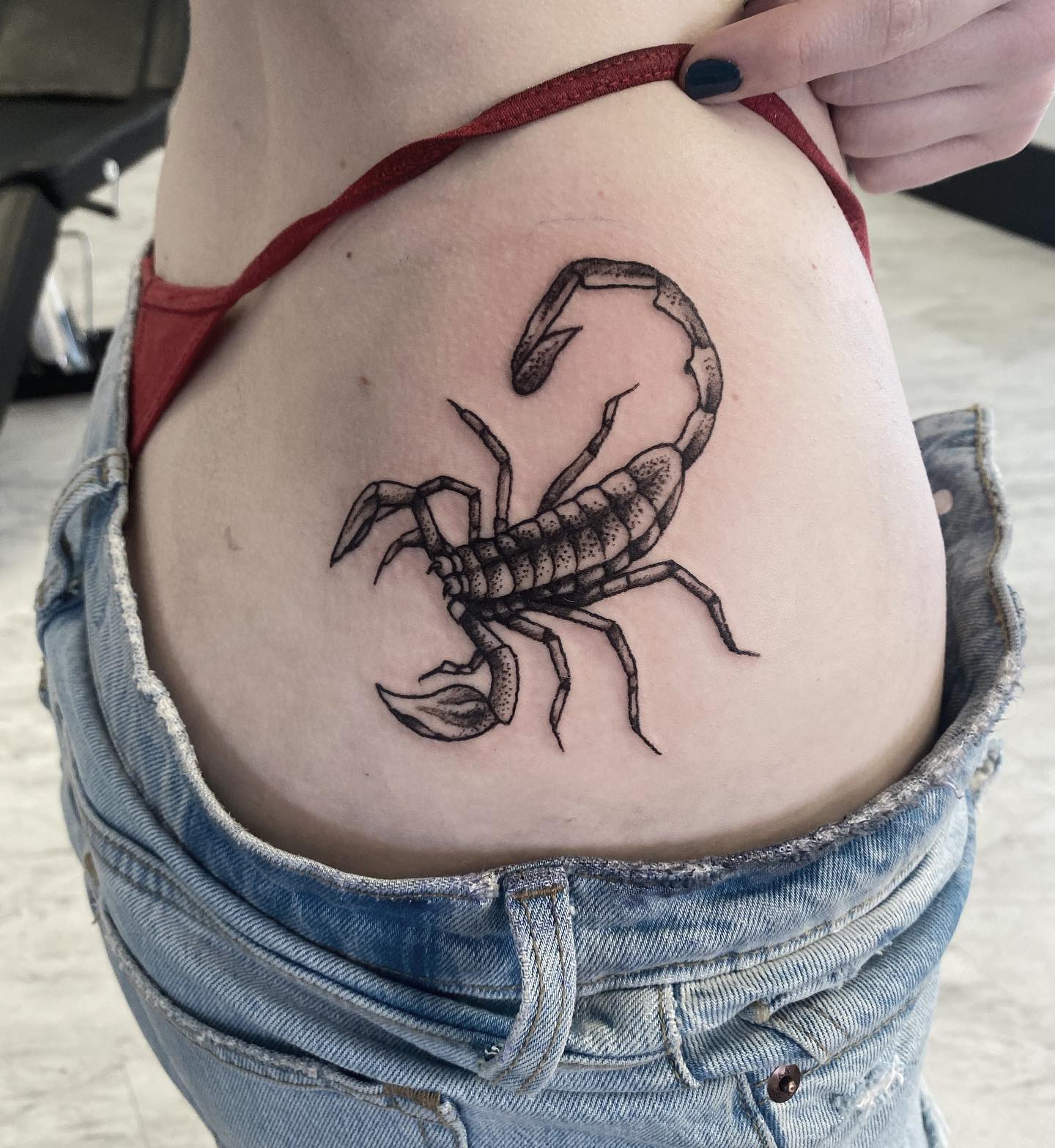 Last, but not least, why not go for this giant scorpion tattoo and place it on your hip? Show that you’re little and feisty, or let the world know that this is your zodiac sign.