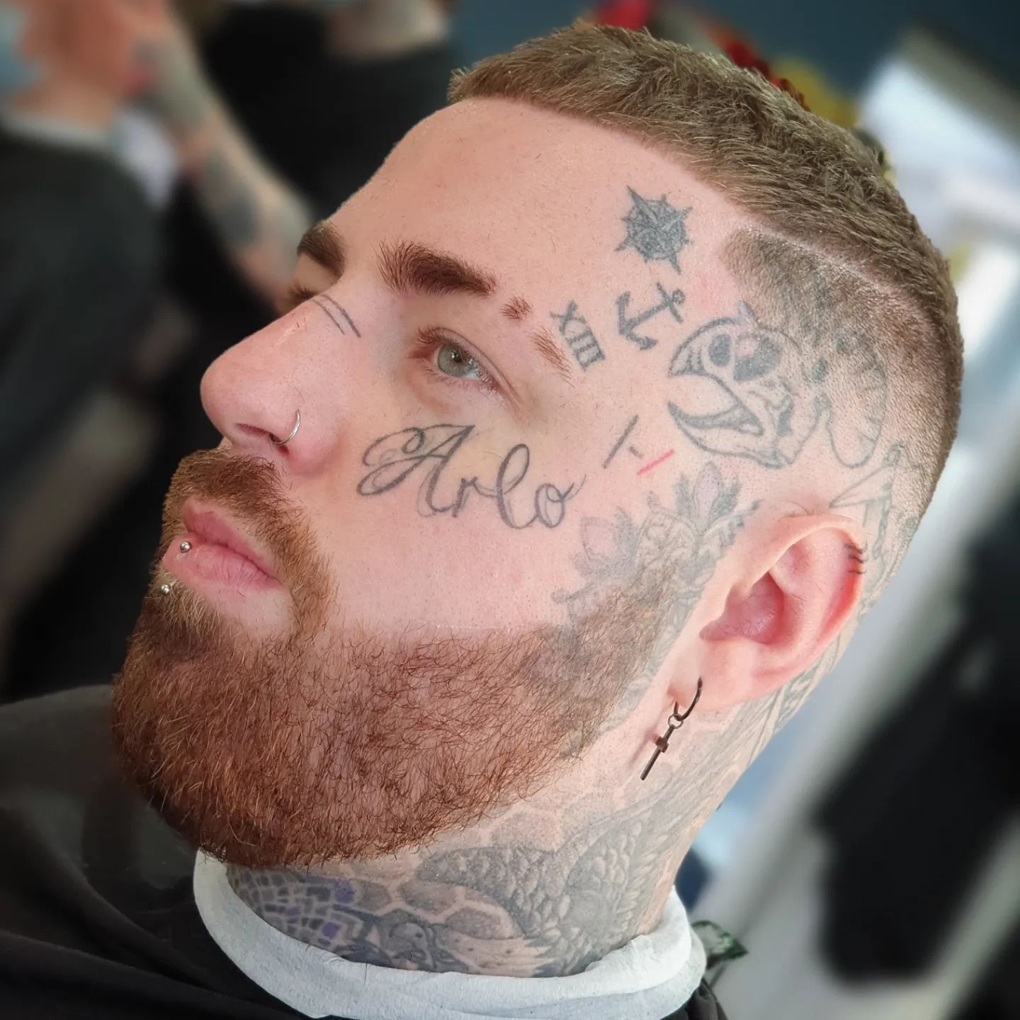 This head tattoo has a ton of different designs. It just goes to show you that you can rock a ton of different designs and that they will still look good as they fade. Fancy trying out a new tattoo?
