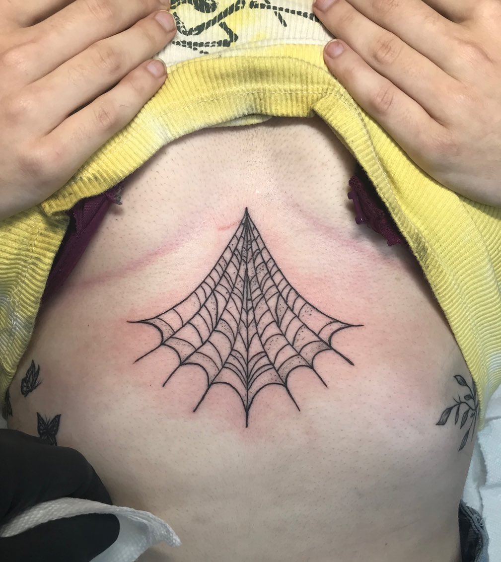 Spider Web Tattoo On Chest  Tattoo Ideas and Designs  Tattoosai