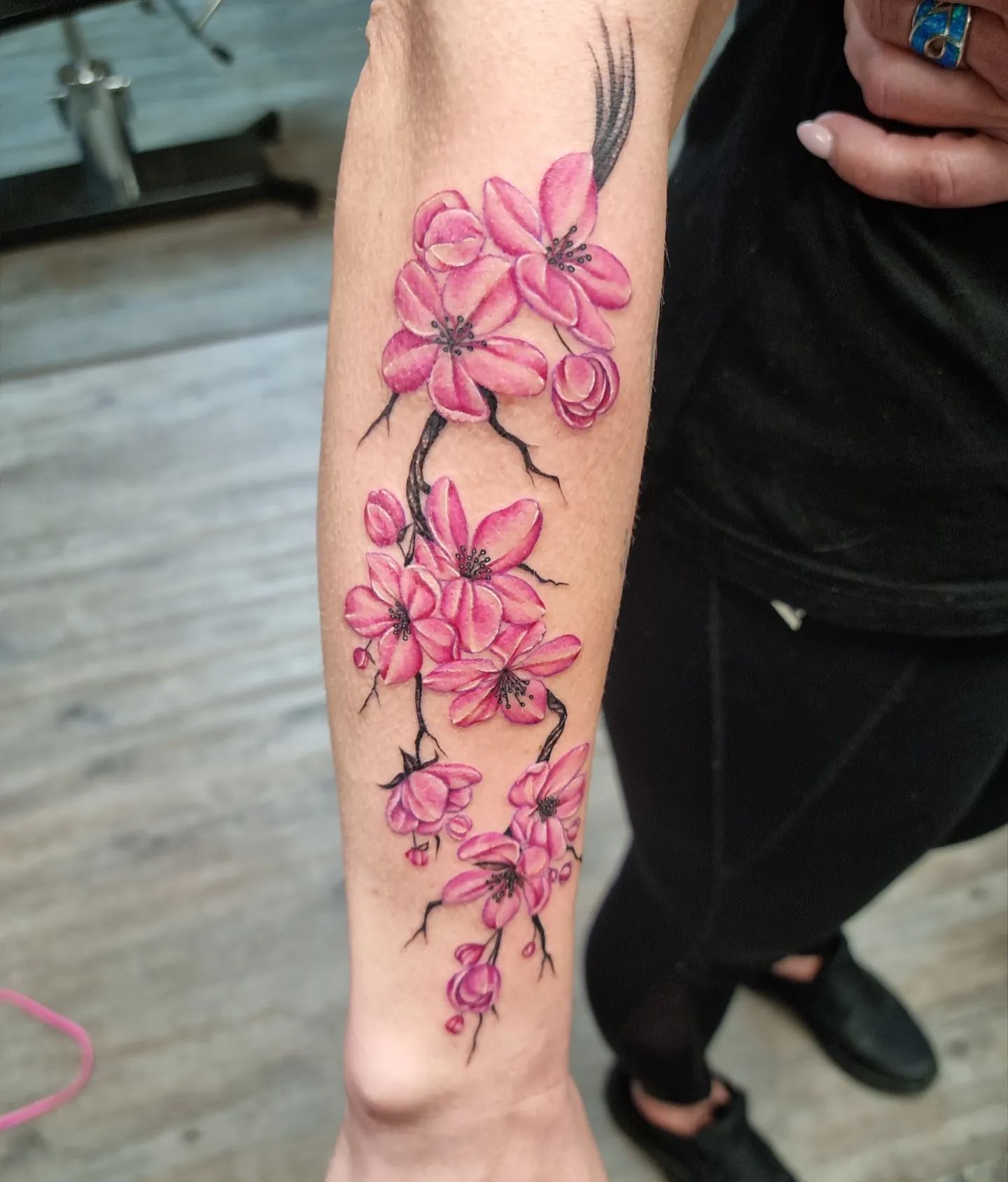 Japanese Sleeve Tattoo Dragon Flowers and Cherry Blossoms 01  Joe Haasch  Tattoo