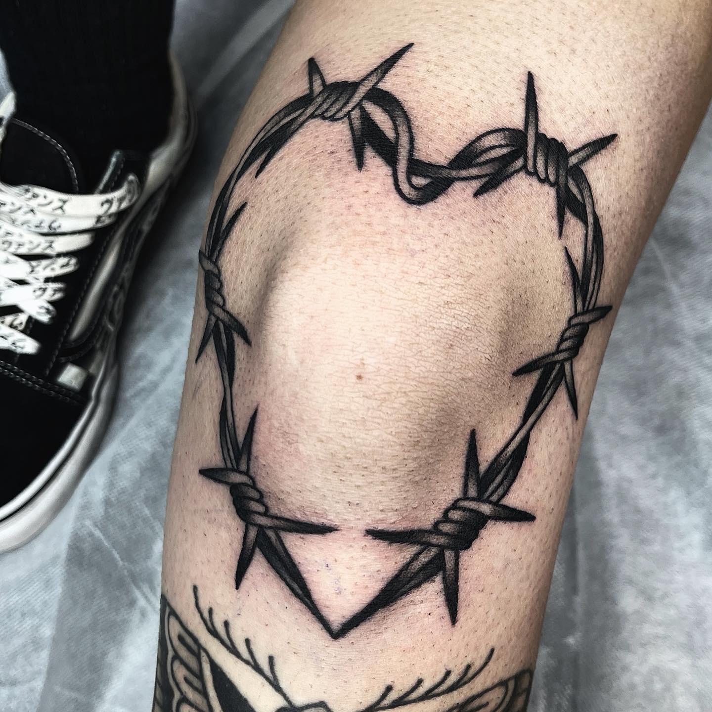 Barbed wires symbolize strength. With your heart-shaped barbed wire tattoo, you can make everyone think that the way you love is tough. If you are in a tough love, you do not let anyone ruin your relationship, right? To symbolize this meaning on your body, go for this beautiful tattoo.