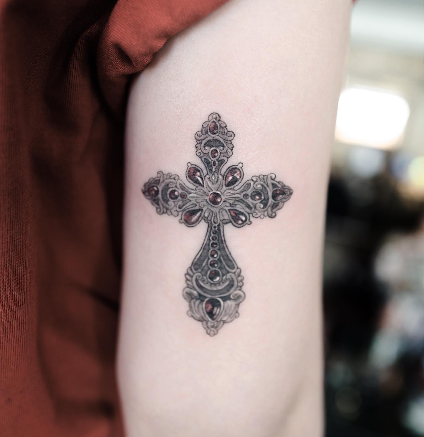 Celtic cross done by Anthony at Powerhouse Tattoo Co in Montclair NJ  r tattoos