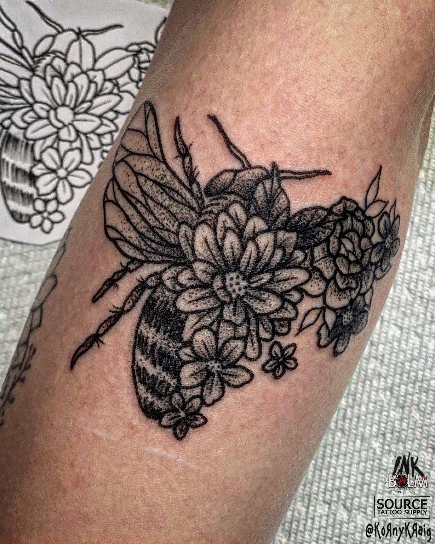  With this tattoo, you're going to show that you're as diligent as a bee. Also, don't forget that a world wouldn't be the same without bees, just like you.