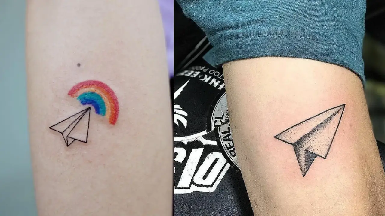 25+ Paper Airplane Tattoo Designs That Are Simple But Cool & Cute - 100 Tattoos