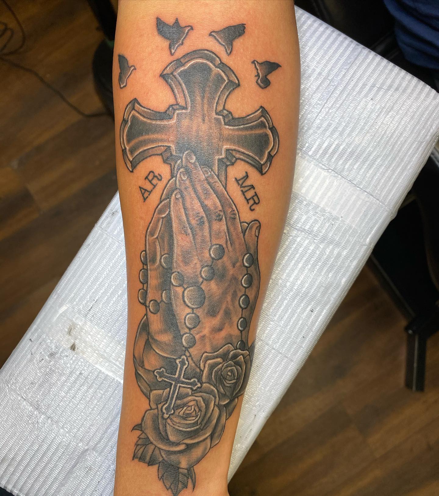 If you're eager to devote a large portion of your skin to a religious tattoo, you'd better check this tattoo out and make your appointment.