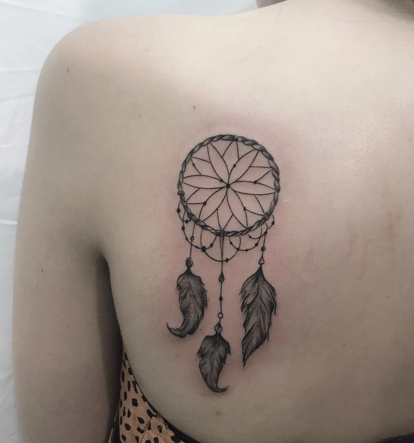 These days, you'll see people wearing dream catchers as jewelry or hanging them in their homes as artwork. The only way to take this object to the next level is with a tattoo! A plain dream catcher tattoo on your back will rock.