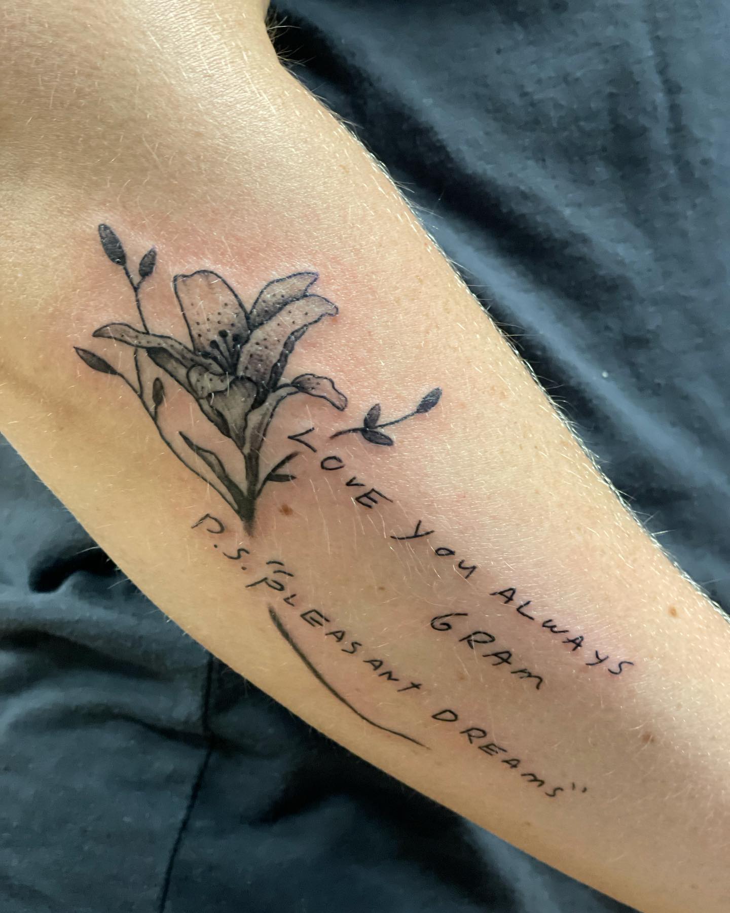 Lily tattoo with a love quote is very beautiful. The best part of it is that it shows the love between two people. Lily tattoo with a love quote shows how much couples care for each other and how much they want to be together forever.