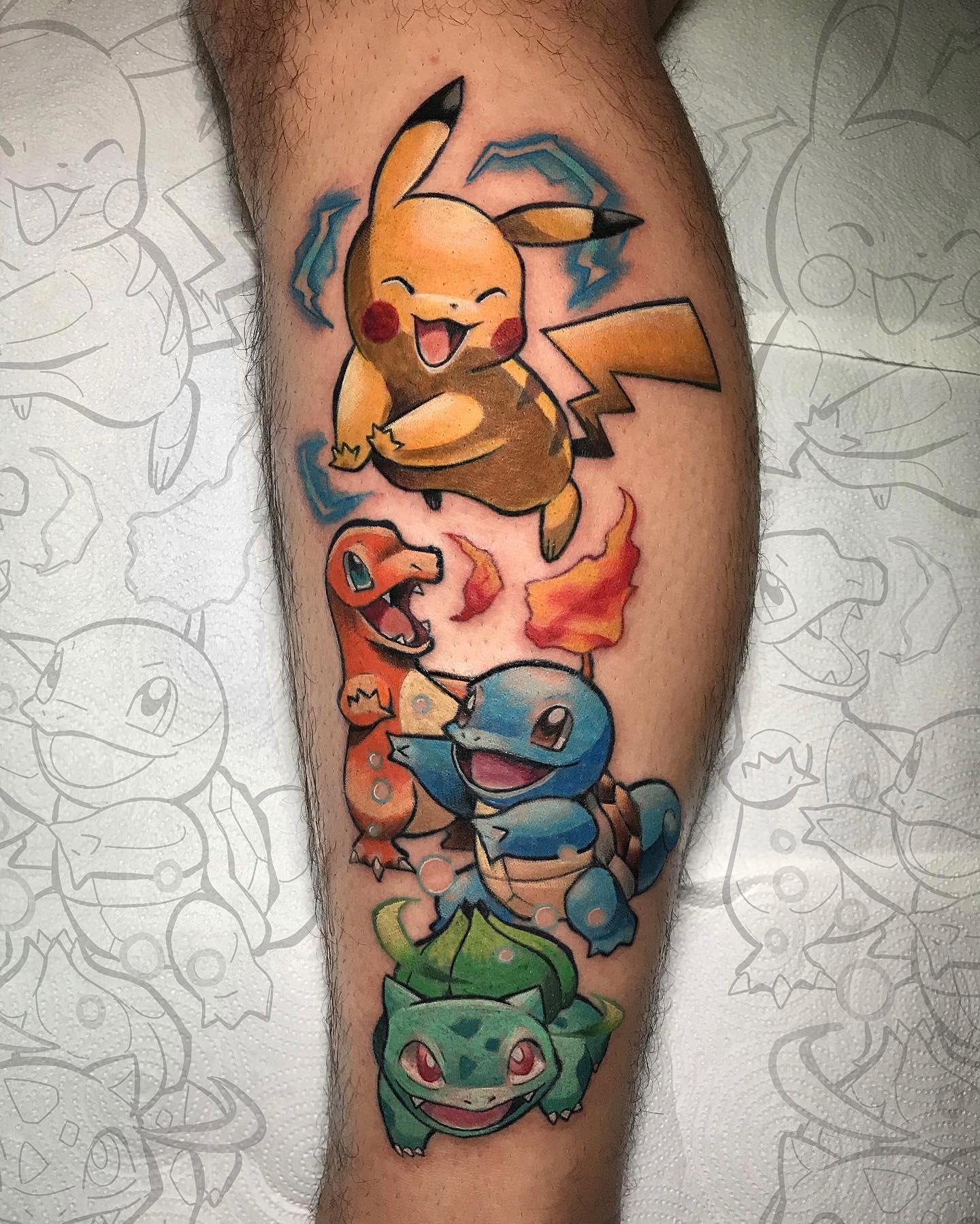 Pokemon tattoos are a popular choice for tattoo enthusiasts. If you can't decide on which Pokemon character to ink on your body, why don't you try combining different characters in one tattoo design?