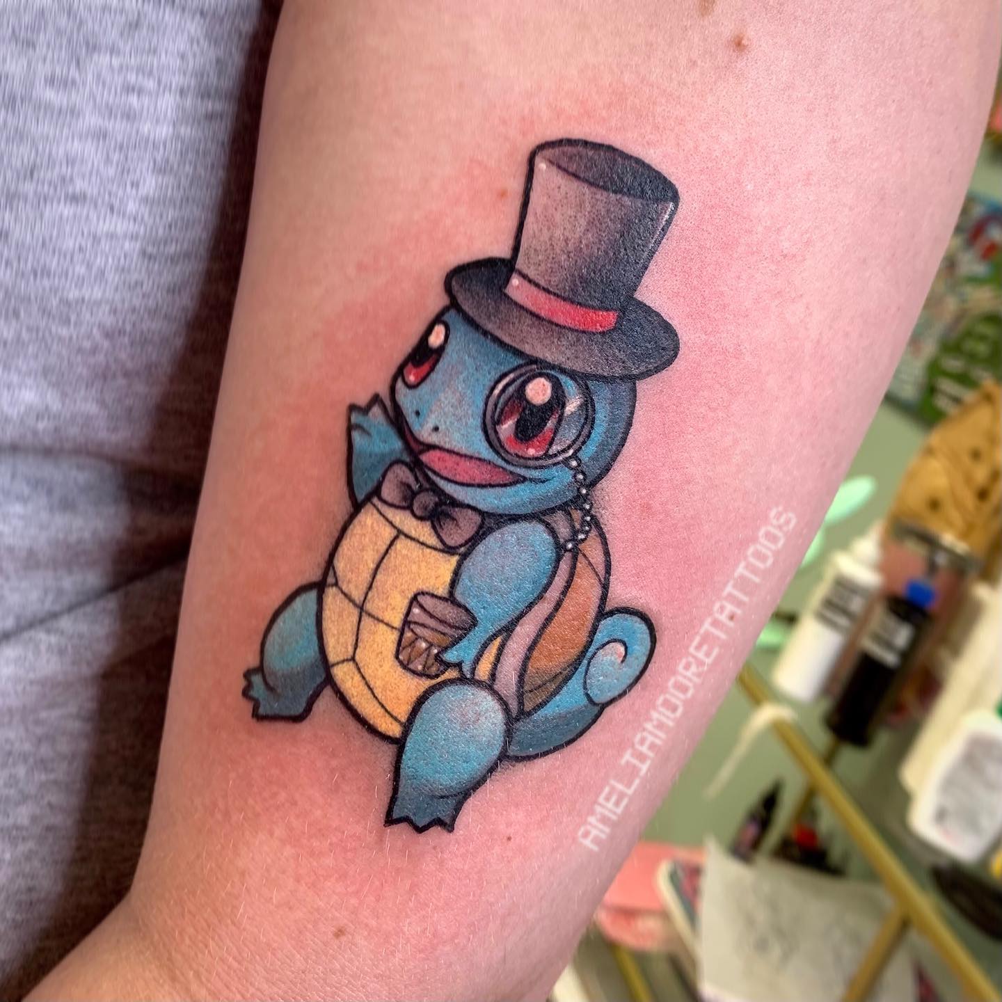 Squirtle is a water-type Pokemon and it is a cute turtle! Squirtle's name comes from the word 