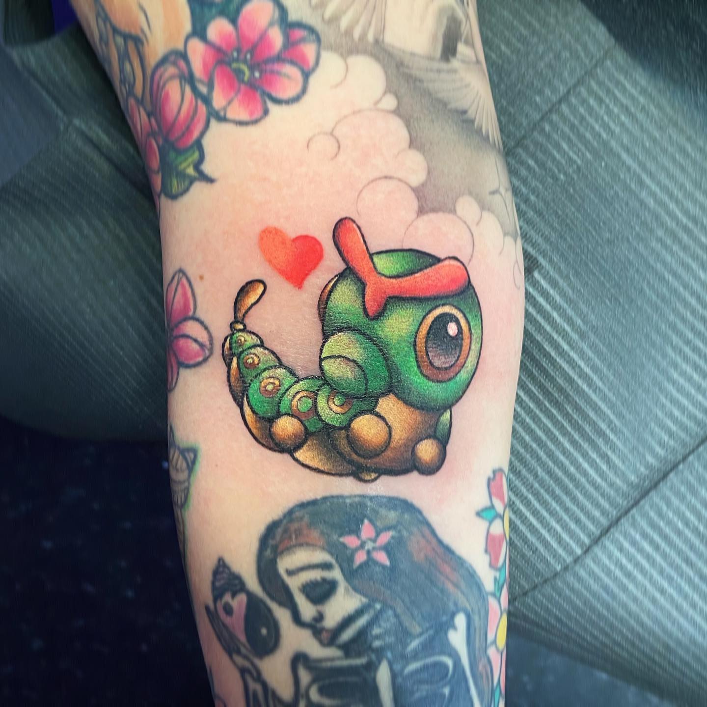 Caterpie tattoos are a popular choice for people who want to get inked but aren't quite sure what they want, or for people who just love the cute little bug. With its uniqueness among other Pokemon because of its appearance, caterpies are a great tattoo idea.