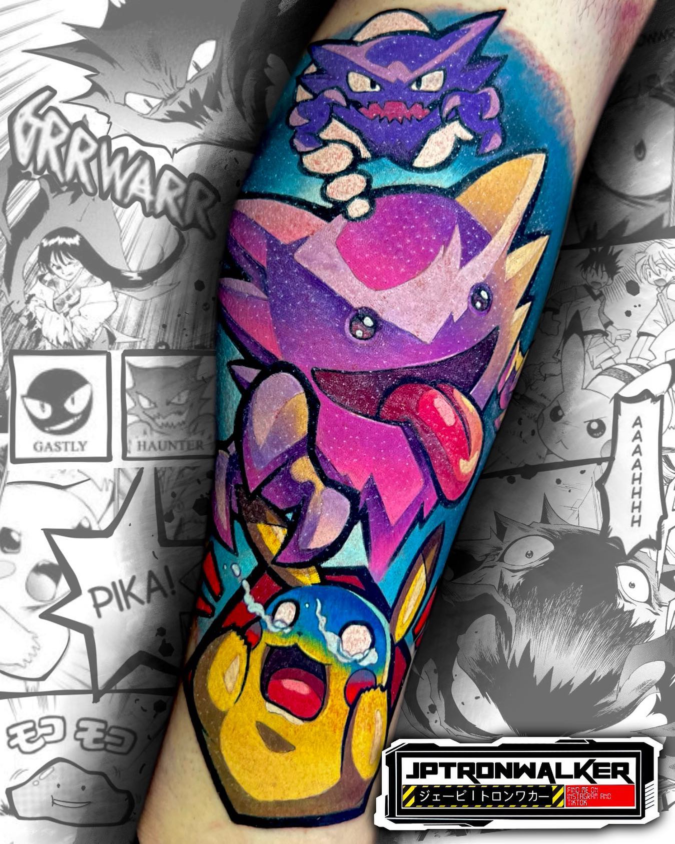 Covering your lower leg may sound something scary but it is easier if you want to cover it up with Pokemon characters. Ditto, Haunter and Pikachu combination will take your tattoo to a whole different level!