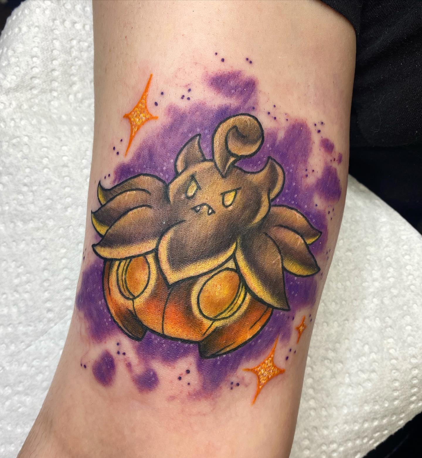 Pumpkaboo is a spooky ghost-type and its name means 