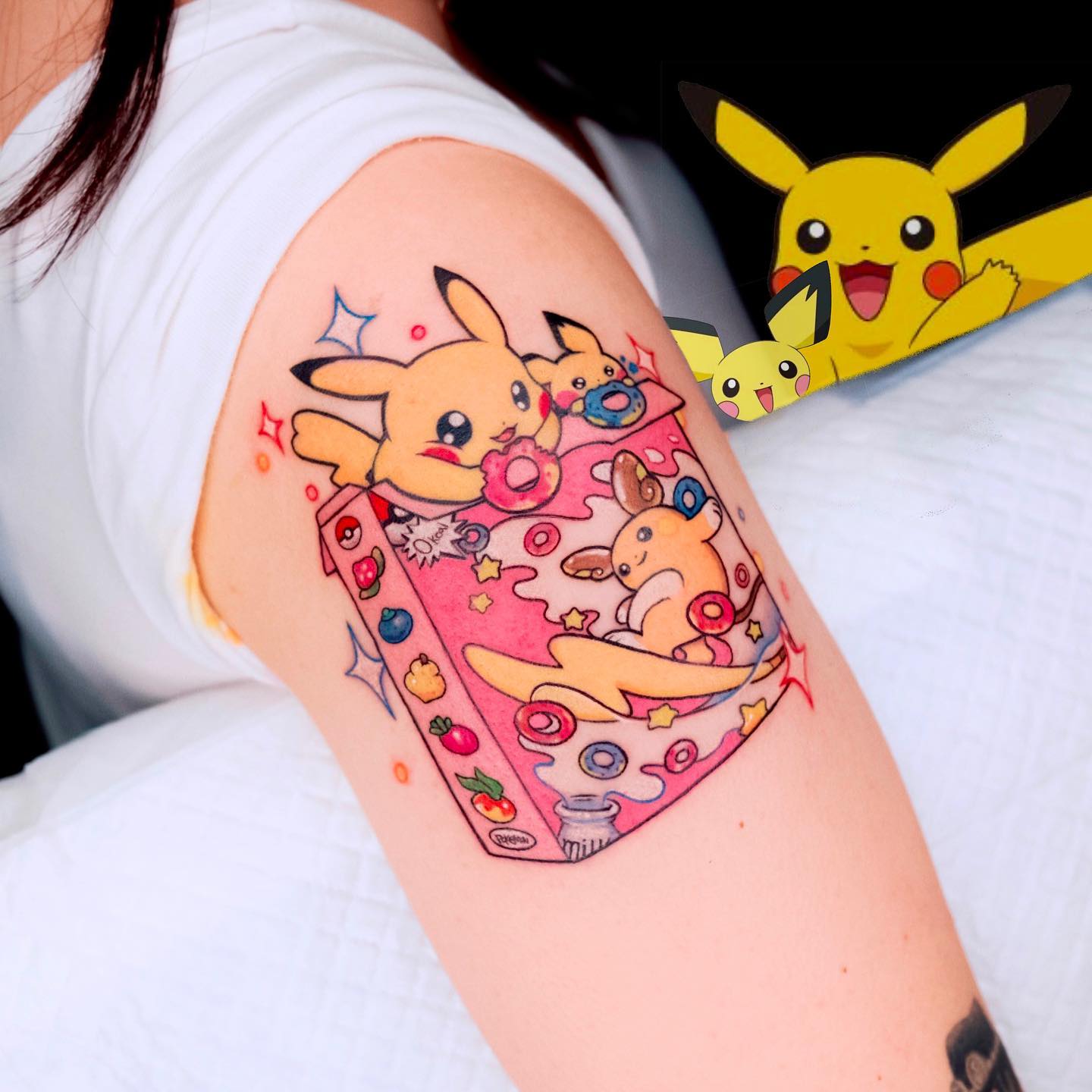 Want to get a Pokemon tattoo that is creative? We are sure that you will be one of a few people that get this tattoo because of its uniqueness. A Pokemon cereal sounds fun, doesn't it?