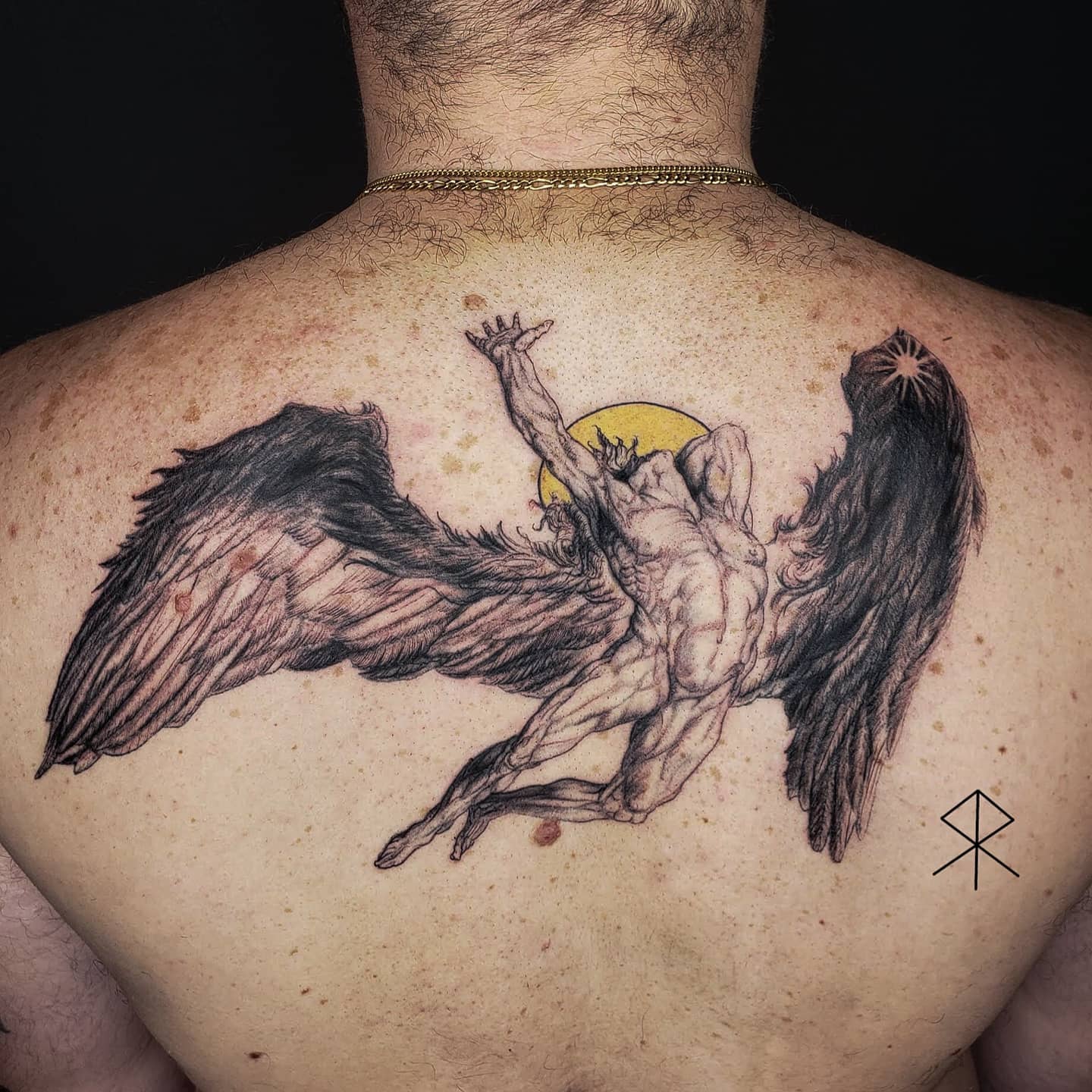 Icarus Divine Back Tattoo  TATTOOGOTO