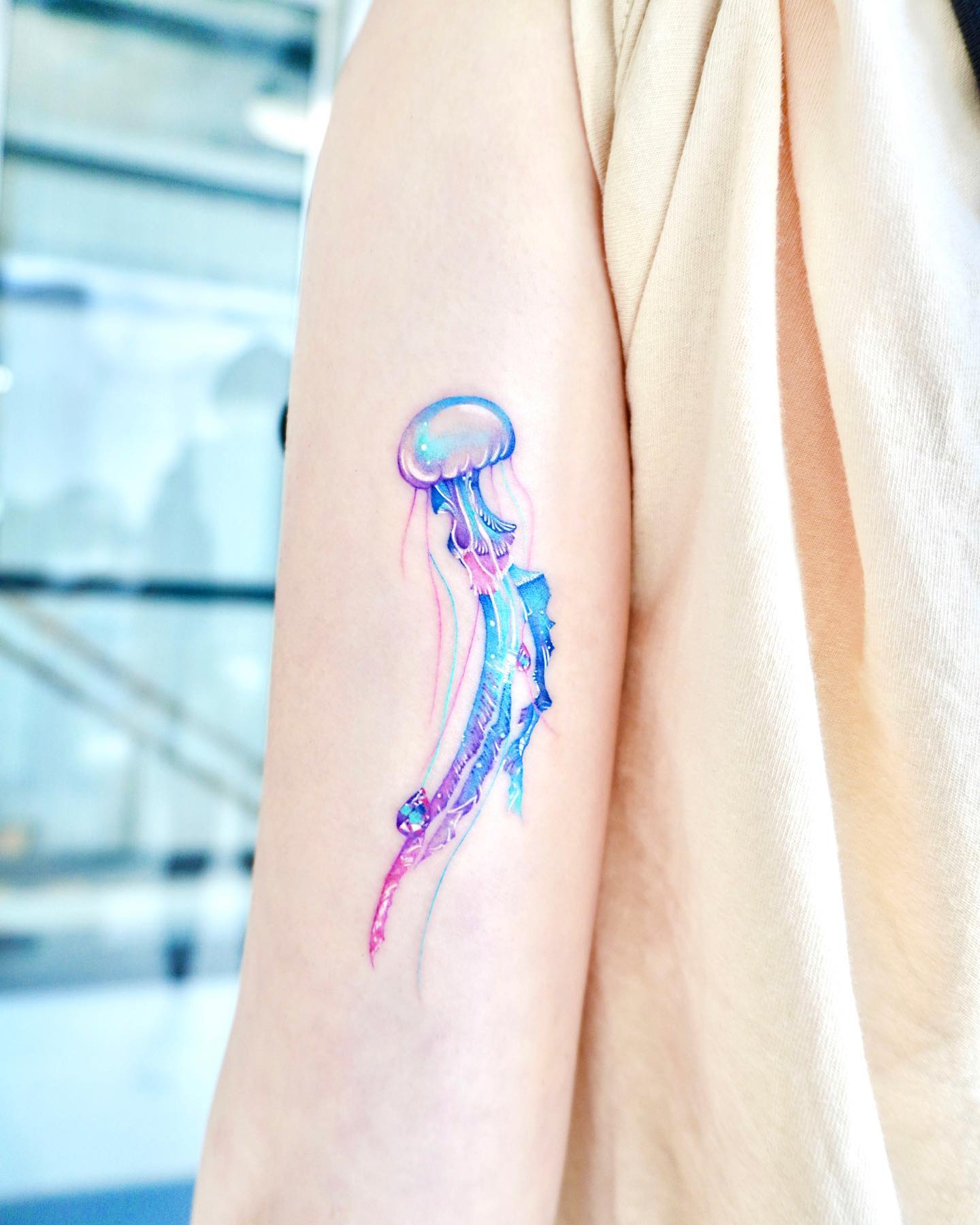 SanerLian Jellyfish Watercolor Temporary Tattoo Sticker Ocean Waterproof  Kids Children Party Favor Decorations Hand Arm Shoulder Body Art 10.5X6cm  Set of 12 (color2) : Amazon.com.au: Toys & Games