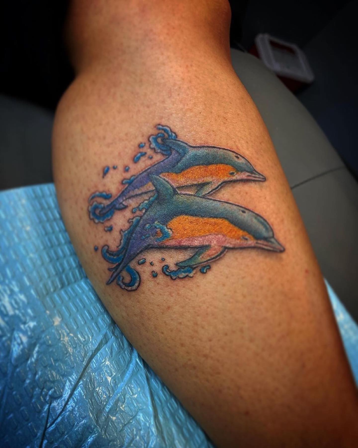 Tattoo uploaded by Stacie Mayer  Shark and dolphin tattoo by Chad Jacob  realism colorrealism shark dolphin ChadJacob  Tattoodo