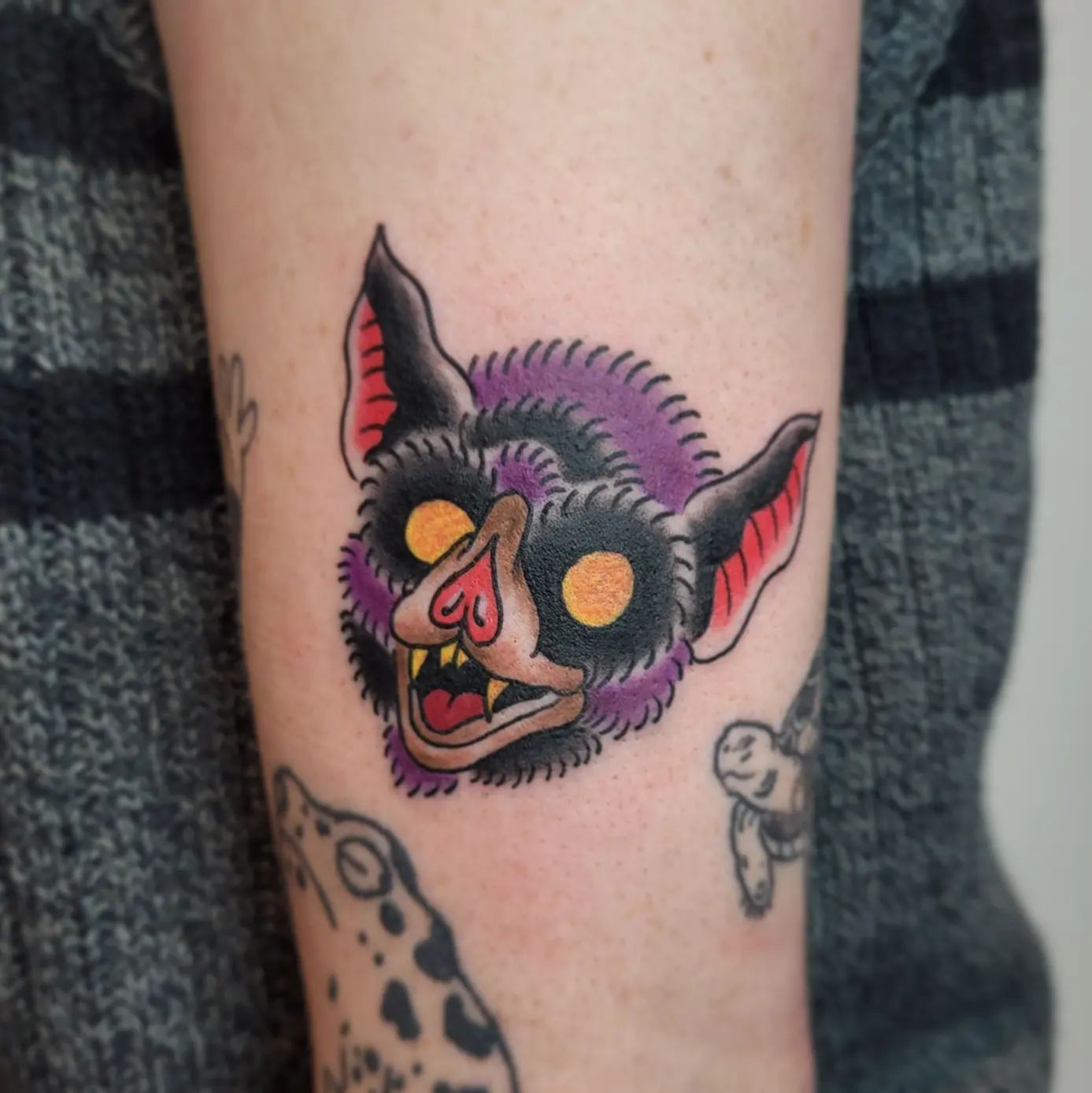 Awesome Gothic Bat Tattoo Design