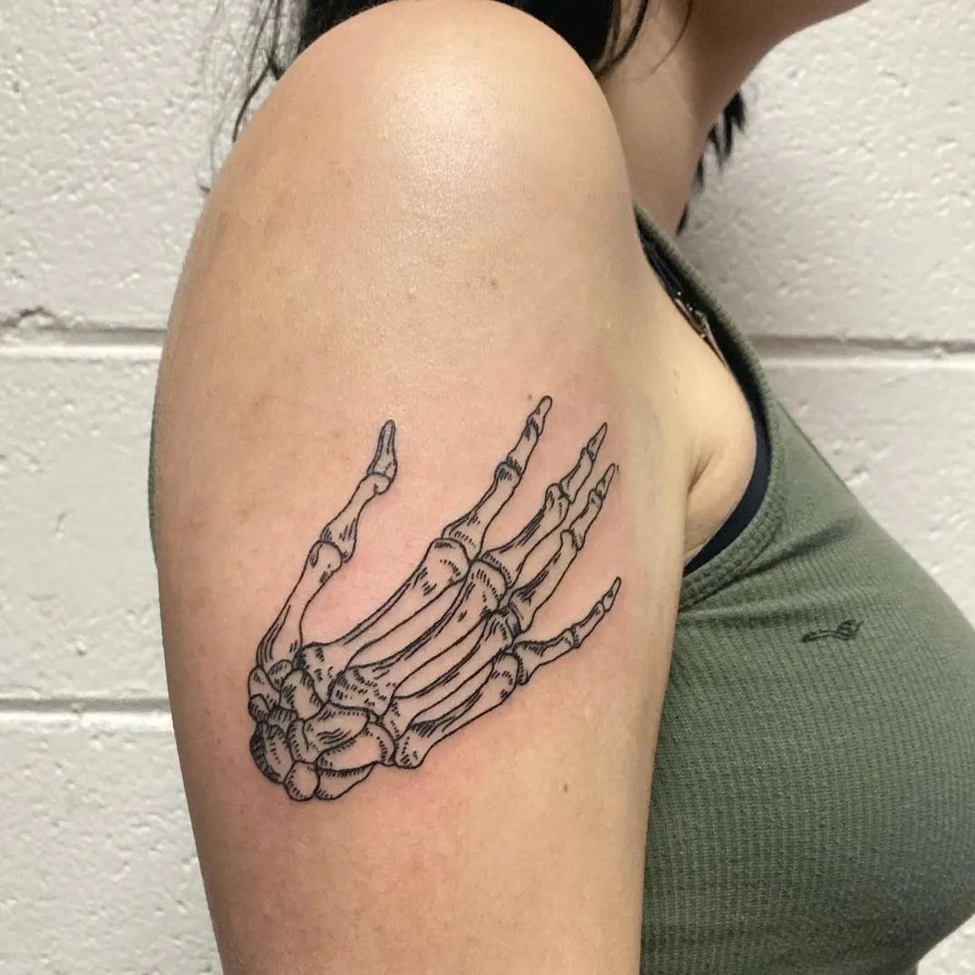 30+ Skeleton Hand Tattoos That Will Bring Out Your Inner Gothic - 100  Tattoos