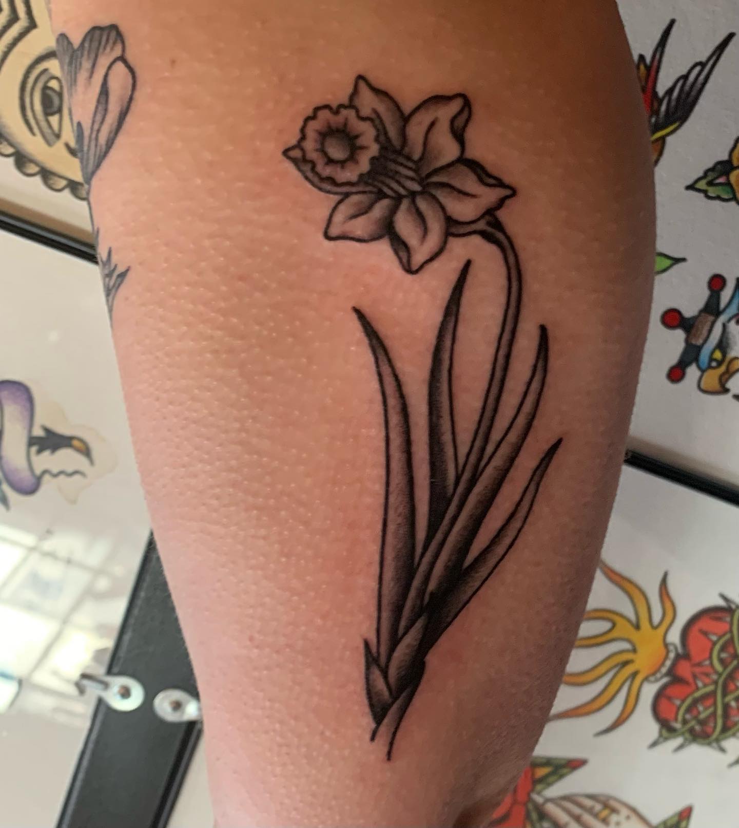 december birth flower narcissus tattoo