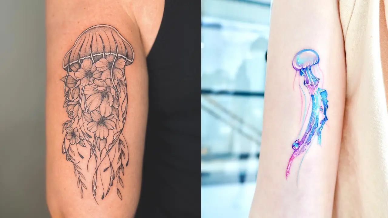 Jellyfish Temporary Fake Tattoo Sticker Set of 2  ohmytatcom   Amazoncouk Beauty