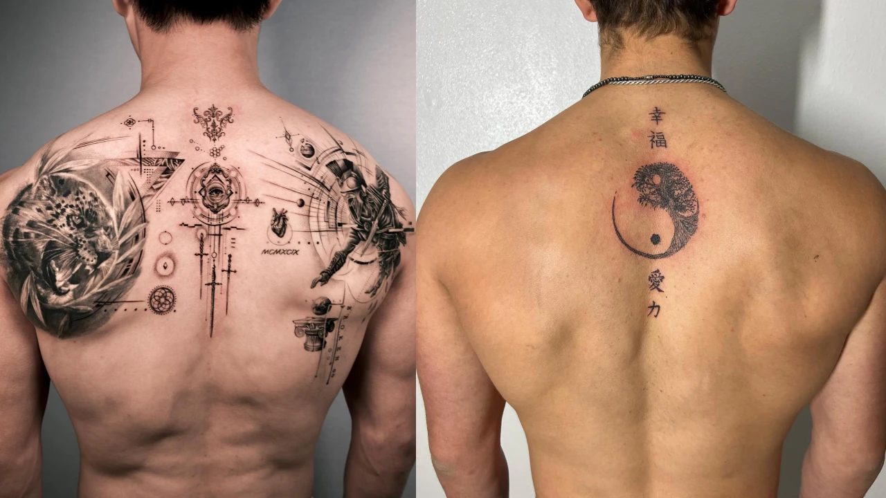 Small back tattoos male