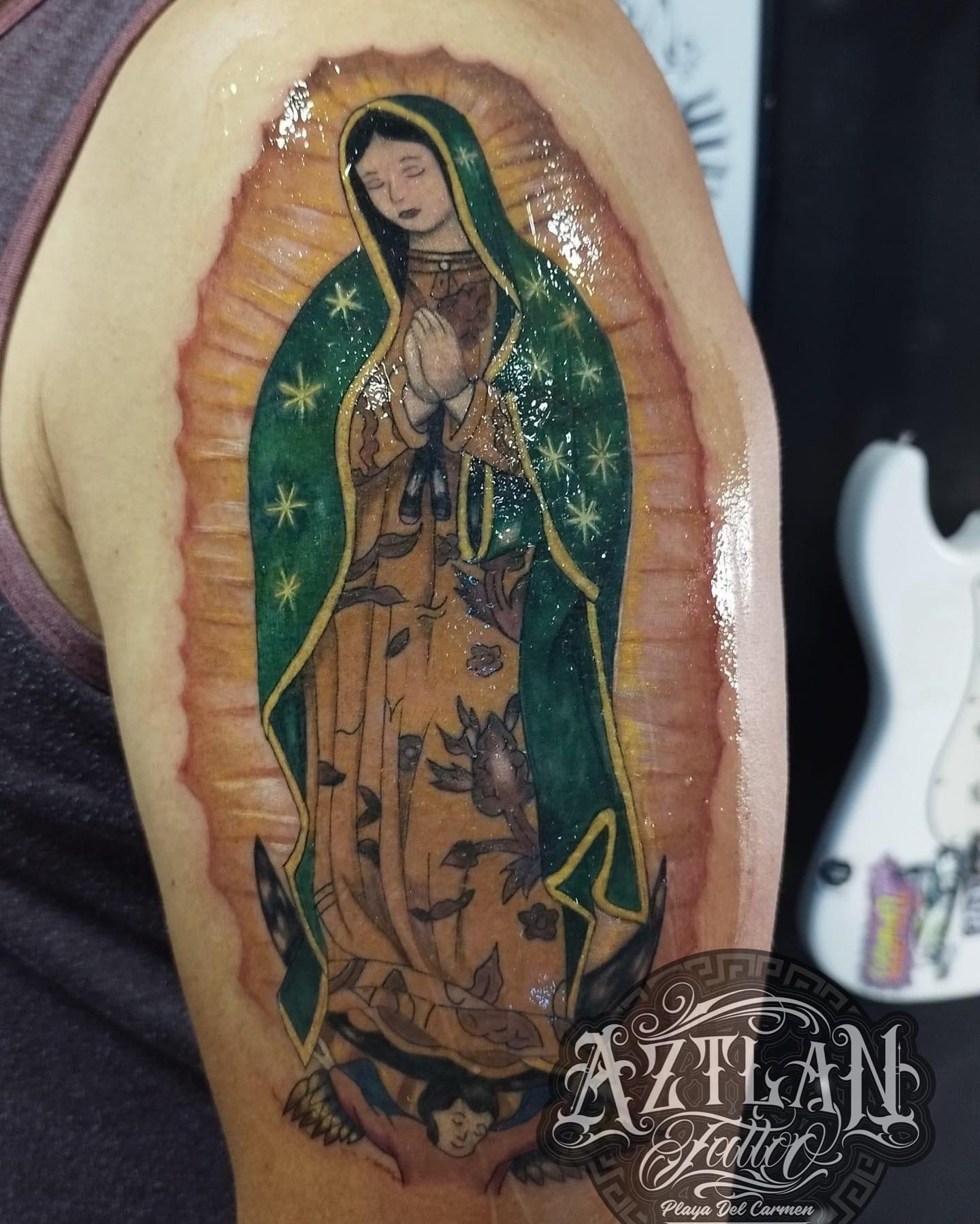 The Virgin of Guadalupe in honor of my very devoted Catholic mom and my  love for the poor and in need by Gilda Accosta of Lady Octopus Tattoos  Arlington VA  rtattoos
