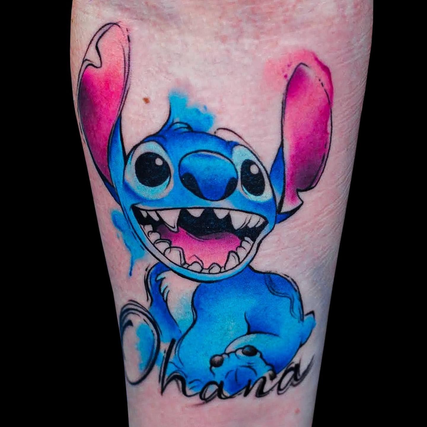 Lilo and Stitch Watercolor Tattoo  Starry Eyed Tattoos and Body Art Studio