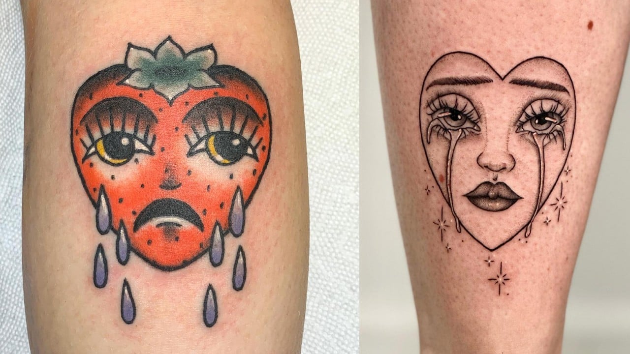crying heart tattoos