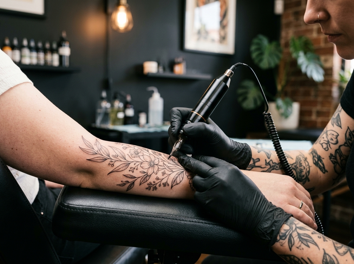 Fine line tattoo artwork